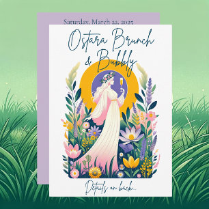 Ostara Brunch & Bubbly Uitnodiging Kaart + Downloa