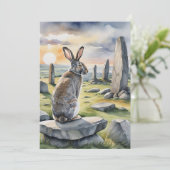 Ostara Bunny Spring Equinox Eostre Wicca Feestdagenkaart (Staand voorkant)