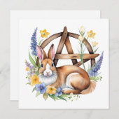 Ostara Bunny Spring Equinox Eostre Wicca Feestdagenkaart (Voorkant / Achterkant)