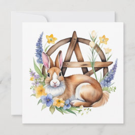 Ostara Bunny Spring Equinox Eostre Wicca Feestdagenkaart