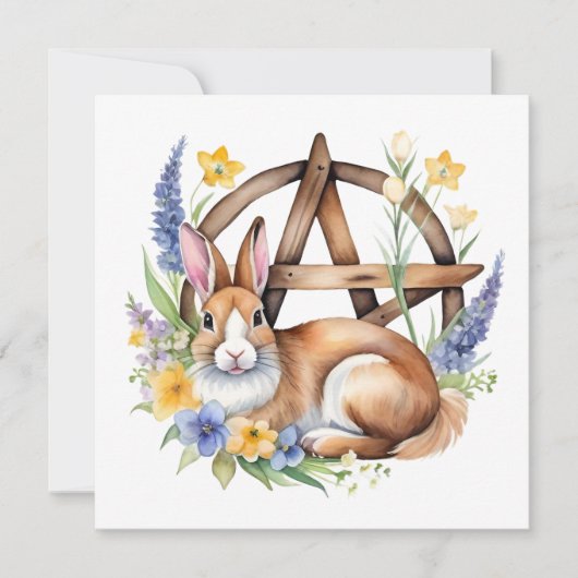 Ostara Bunny Spring Equinox Eostre Wicca Feestdagenkaart (Voorkant)