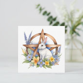 Ostara Bunny Spring Equinox Eostre Wicca Feestdagenkaart (Staand voorkant)