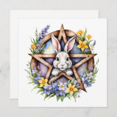 Ostara Bunny Spring Equinox Eostre Wicca Feestdagenkaart (Voorkant / Achterkant)