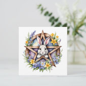 Ostara Bunny Spring Equinox Eostre Wicca Feestdagenkaart (Staand voorkant)