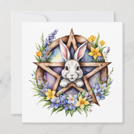 Ostara Bunny Spring Equinox Eostre Wicca Feestdagenkaart