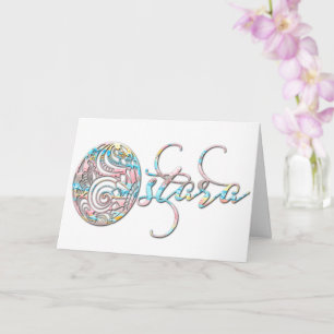 Ostara Egg Bright Script Greeting Kaart
