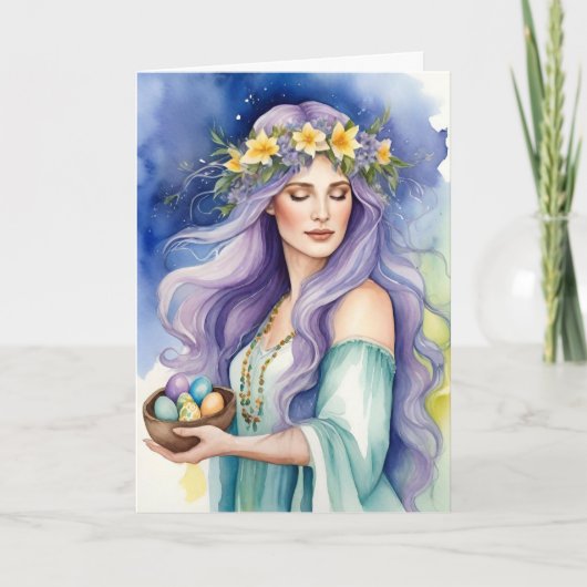 Ostara Goddess Spring Equinox Sabbat Wicca Holiday Kaart (Voorkant)