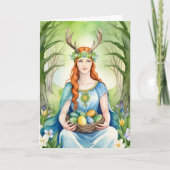 Ostara Goddess Spring Equinox Sabbat Wicca Holiday Kaart (Voorkant)