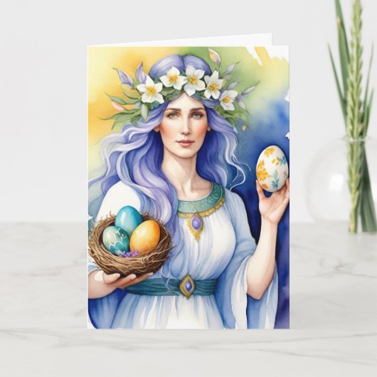 Ostara Goddess Spring Equinox Sabbat Wicca Holiday Kaart (Voorkant)