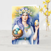 Ostara Goddess Spring Equinox Sabbat Wicca Holiday Kaart (Gele Bloem)