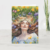 Ostara Goddess Spring Equinox Sabbat Wicca Holiday Kaart (Voorkant)