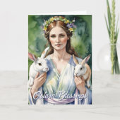 Ostara Goddess Spring Equinox Sabbat Wicca Holiday Kaart (Voorkant)
