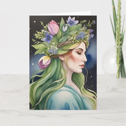 Ostara Goddess Spring Equinox Sabbat Wicca Holiday Kaart (Voorkant)