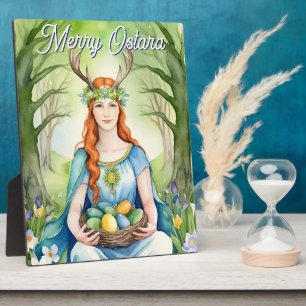Ostara Godin Lenterequinox Sabbat Wicca Altaar Fotoplaat
