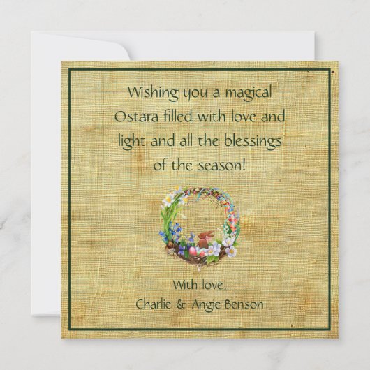 Ostara lente-equinox kaart (Achterkant)