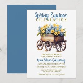 Ostara Lente Equinox Vintage Bloemen Kar Sabbat Kaart