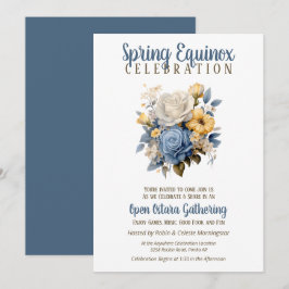 Ostara Lente-Equinox Vintage Roos Bloemensabbat Kaart