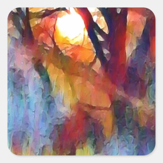 Ostara Moonrise Vierkante Sticker (Voorkant)