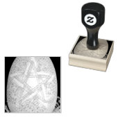 Ostara pentagram egg rubberstempel (Gestempeld)