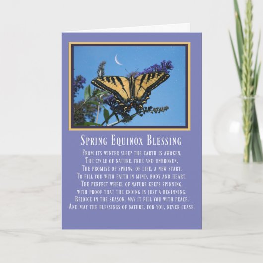 Ostara Spring Equinox Blessing with Butterfly Kaart (Voorkant)
