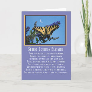 Ostara Spring Equinox Blessing with Butterfly Kaart