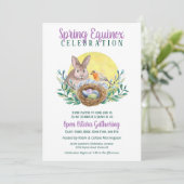 Ostara Spring Equinox Bunny & Bird Nest Sabbat Kaart (Staand voorkant)