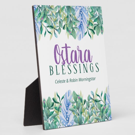 Ostara Spring Equinox Foliage & Feathers Pagan Fotoplaat (Zijkant)