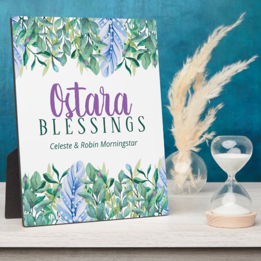 Ostara Spring Equinox Foliage & Feathers Pagan Fotoplaat (Zijkant)