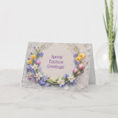 Ostara Spring Equinox Greetings Flowers Wreath Kaart (Voorkant)