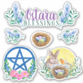 Ostara Spring Equinox Wicca Sabbat Floral Sticker (Voorkant)