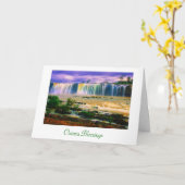 Ostara Spring Solstice met waterval scène Kaart (Gele Bloem)