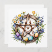 Ostara Star Pentacle Spring Equinox Eostre Wicca Feestdagenkaart (Voorkant / Achterkant)