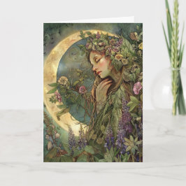 Ostara-wenskaart met halve maan kaart
