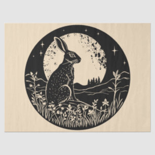 Ostara Wiccan Magic Hare Silhouette Decoupage Tissuepapier