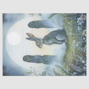 Ostara Wiccan Magic Hare Standing Stones Decoupage Tissuepapier
