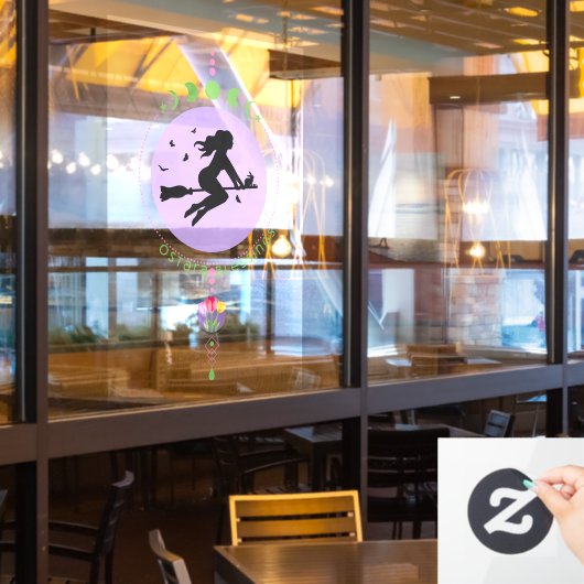 Ostara zegeningen heks raamsticker (Restaurant Raam)