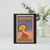 Ostend, Belgisch poster van vintage, Briefkaart (Staand voorkant)