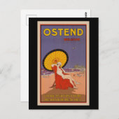 Ostend, Belgisch poster van vintage, Briefkaart (Voorkant / Achterkant)