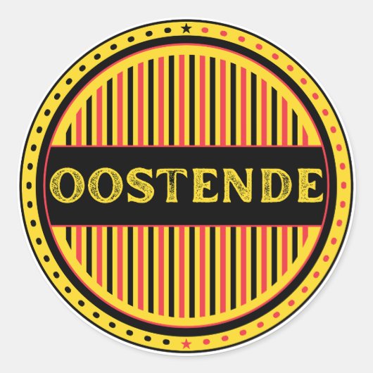 Ostend City Pride Embleem – Belgische identiteit Ronde Sticker (Voorkant)