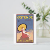 Ostende Belgique Travel Poster Briefkaart (Staand voorkant)