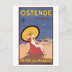 Ostende Belgique Travel Poster Briefkaart