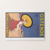 Ostende-Belgique Vintage Travel Poster Legpuzzel (Horizontaal)