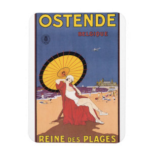 Ostende-Belgique Vintage Travel Poster Magneet