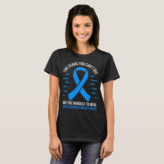 Osteogenese Imperfecta Ribbon OI Surviva T-shirt (Voorkant volledig)