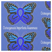 Osteogenesis Imperfecta Butterfly Awareness Ribbon Stof (Close Up)