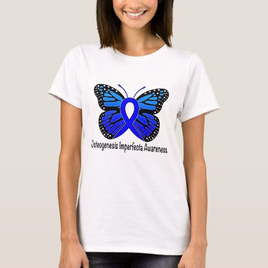Osteogenesis Imperfecta Butterfly Awareness Ribbon T-shirt (Voorkant)