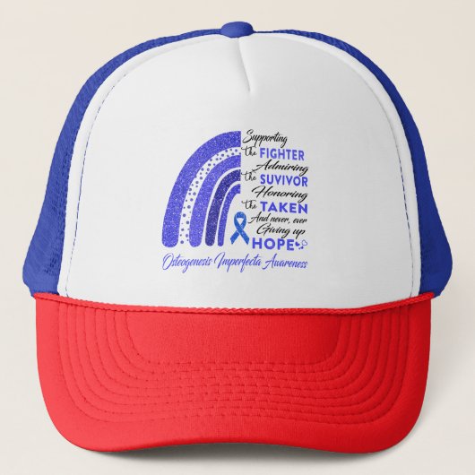 Osteogenesis Imperfecta Warrior Ondersteunende Str Trucker Pet (Voorkant)