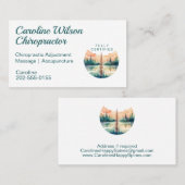 Osteopaat Chiropractor Fysiotherapeut Waterverf Visitekaartje (Voorkant / Achterkant)