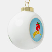 Osteopaat Fruit Grappige Apple Rechttrekken van ee Keramische Bal Ornament (Links)