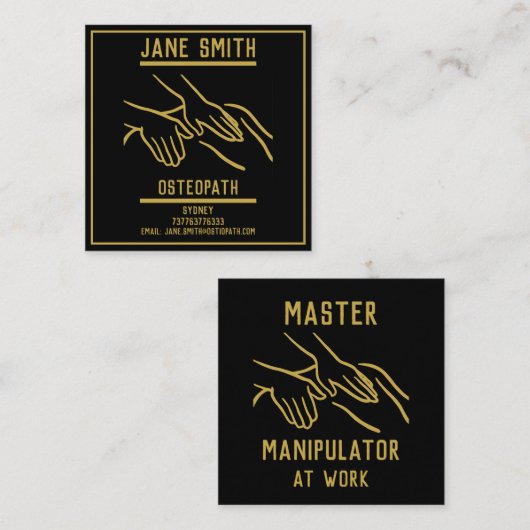 Osteopaat professioneel vierkante visitekaartje (Voorkant / Achterkant)